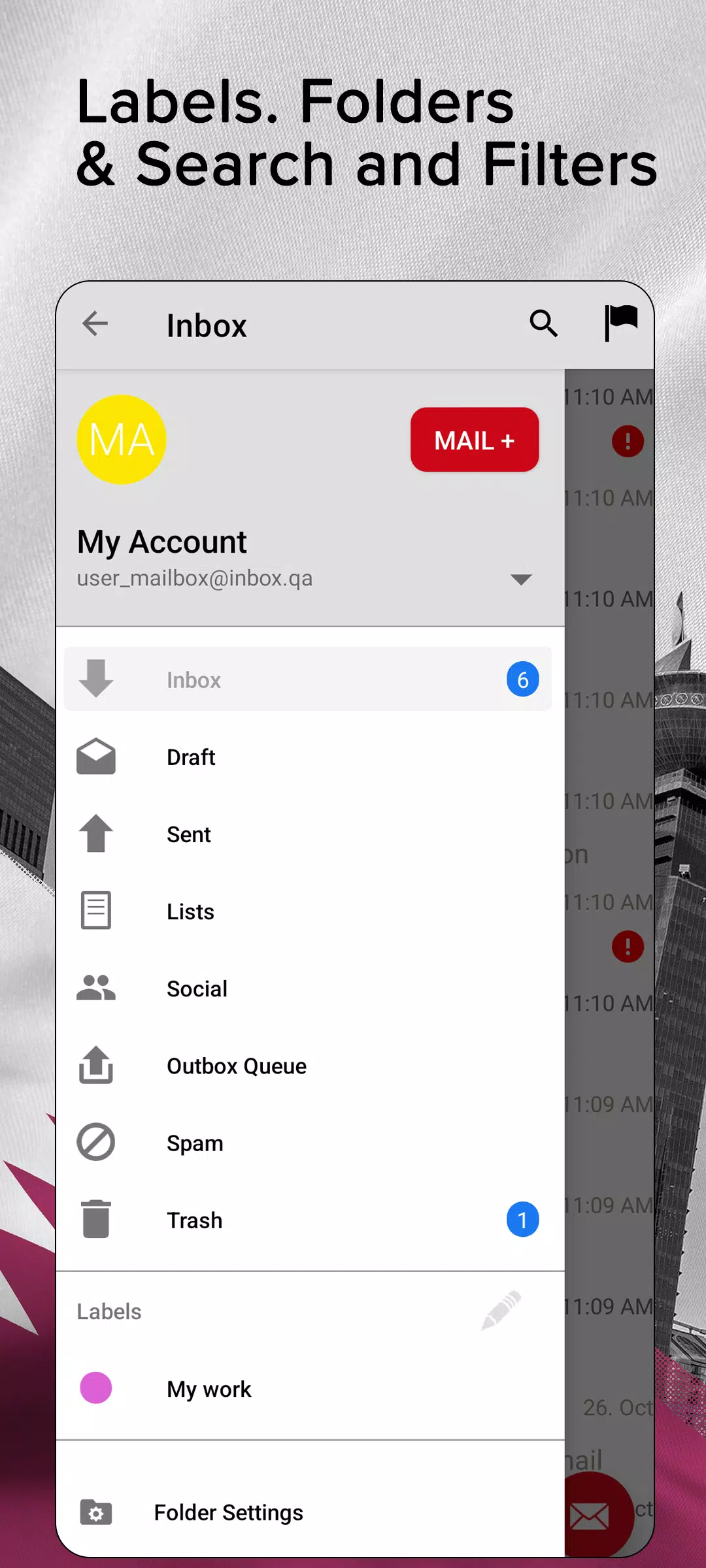 Inbox.qa email ဖန်သားပြင်ဓာတ်ပုံ 1