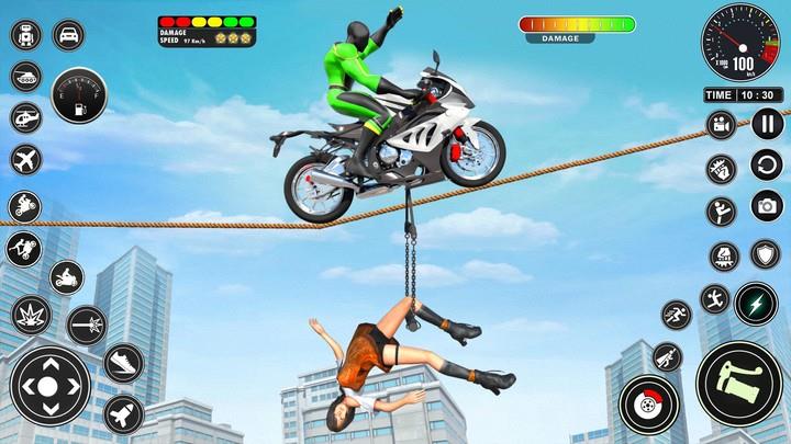 Superhero Bike Mega Ramp Games 스크린샷 1