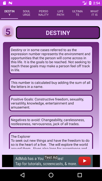 Pythagorean Numerology Calculator Screenshot 2