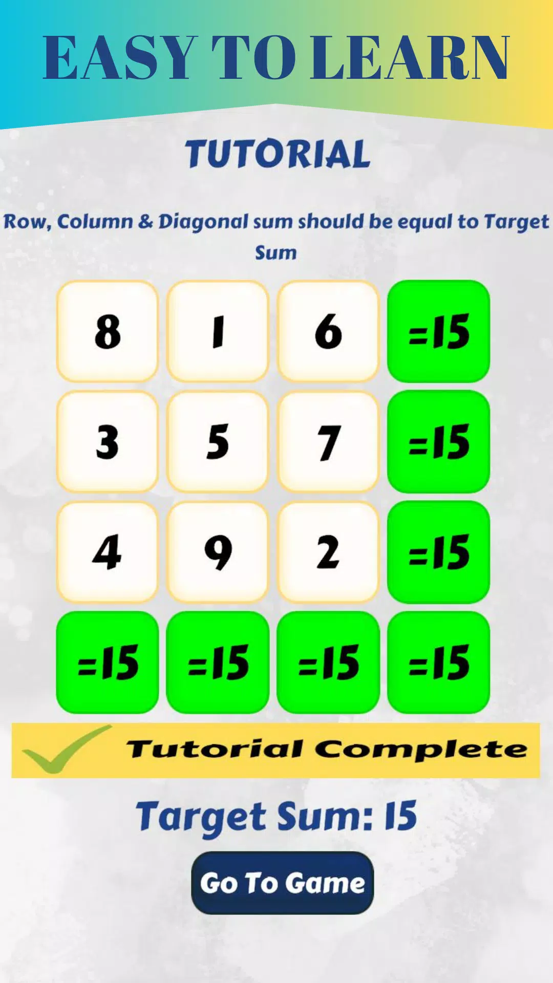 Schermata Magic Square game 3