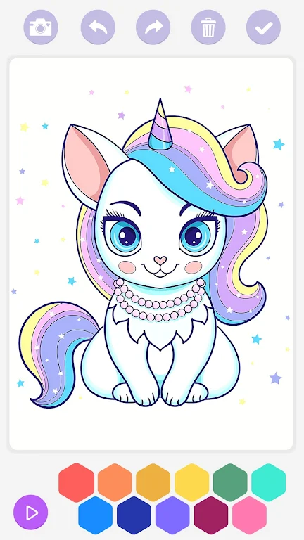 Unicorn Cat Coloring Book 스크린샷 2