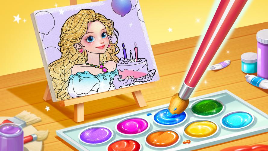 Princess Game Fantasy Coloring स्क्रीनशॉट 0
