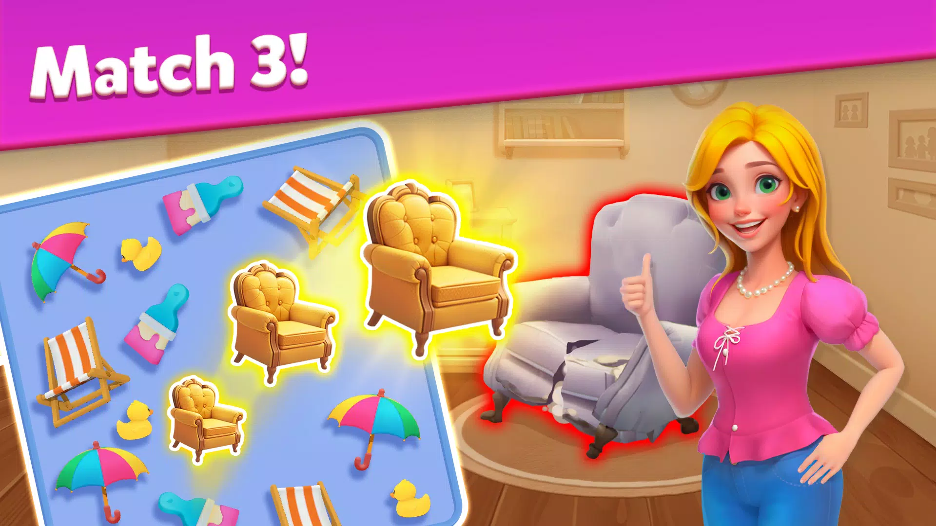 Triple Match Town: 3D Match Скриншот 1