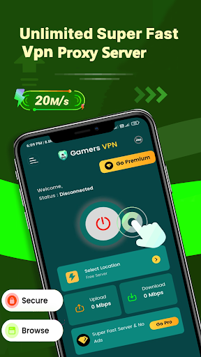 Gamers VPN: Low Ping Gaming 스크린샷 2