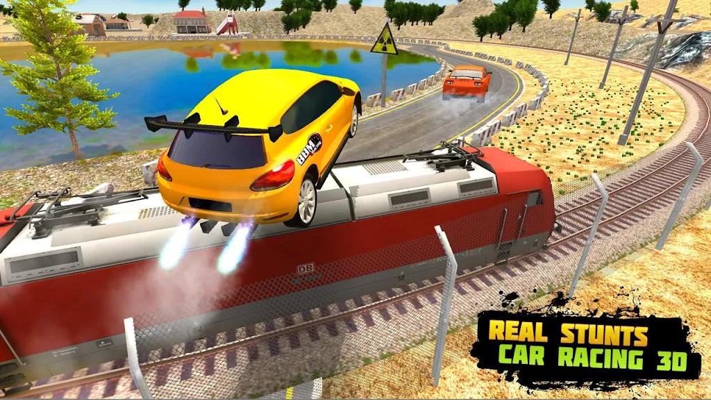 Train Racing 3d- Bus Vs Train Screenshot 1