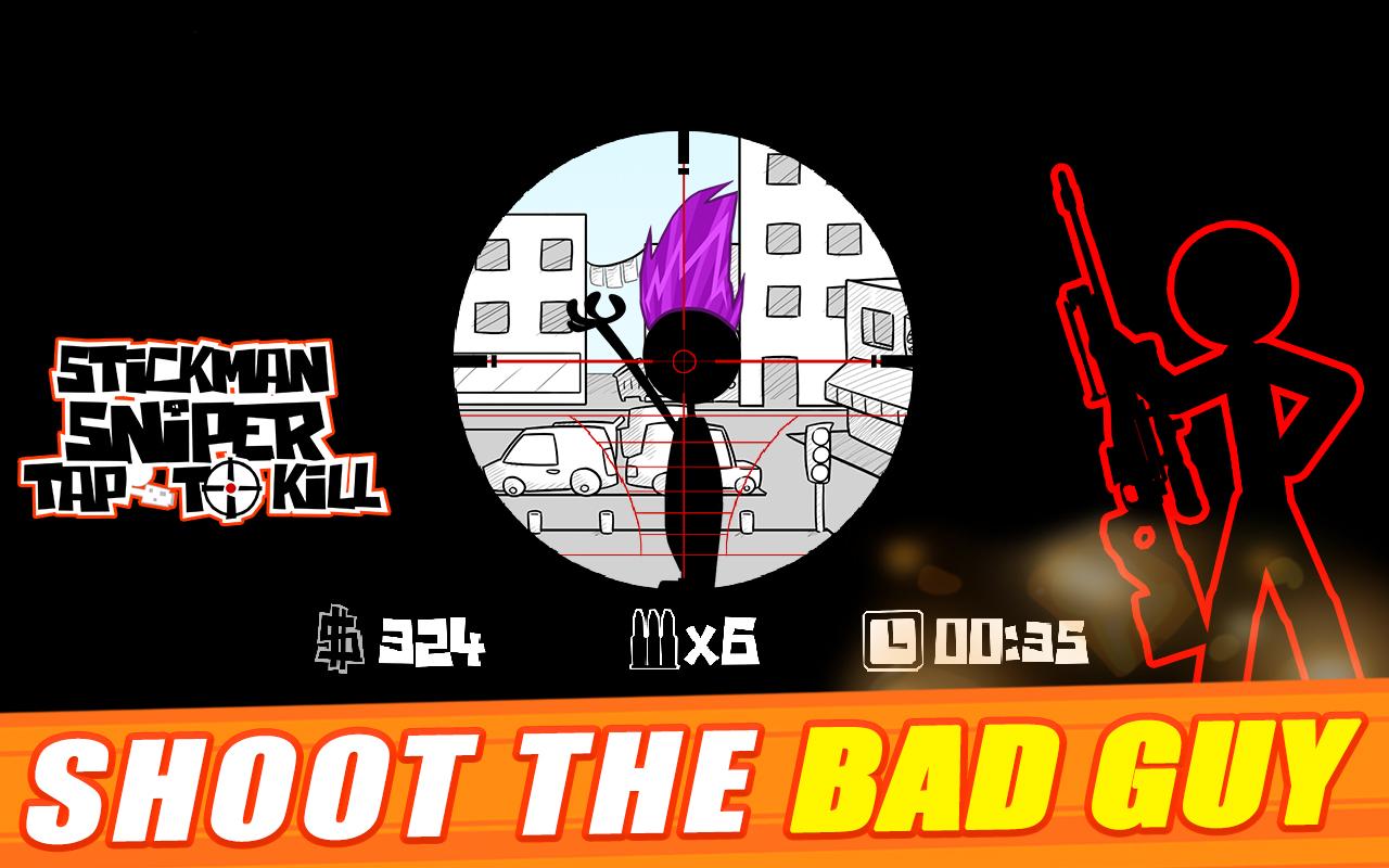 Stickman sniper : Tap to kill ဖန်သားပြင်ဓာတ်ပုံ 0