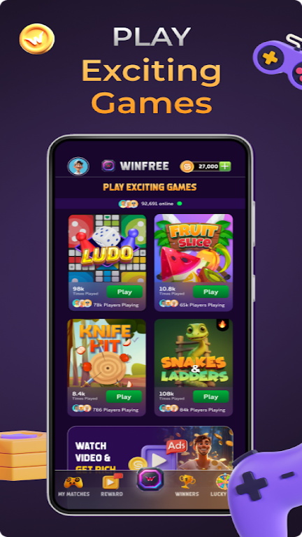 WinFree: Play & Earn WinCoins स्क्रीनशॉट 1