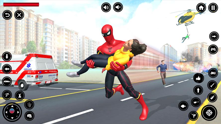 Flying Spider Rope Hero Fight ภาพหน้าจอ 1