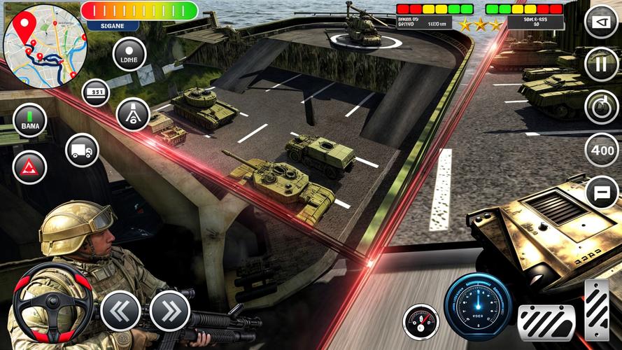 Army Transport Tank Ship Games Captura de pantalla 1