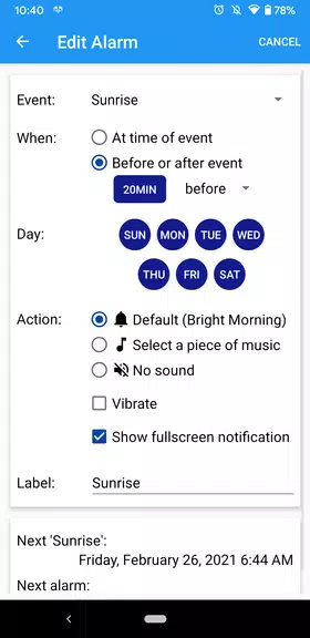 Sun Alarm Ảnh chụp màn hình 1