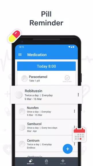 Health tracker & Pill Reminder স্ক্রিনশট 2