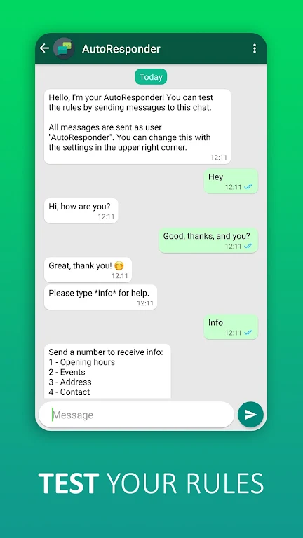 Schermata AutoResponder for WhatsApp Mod 1