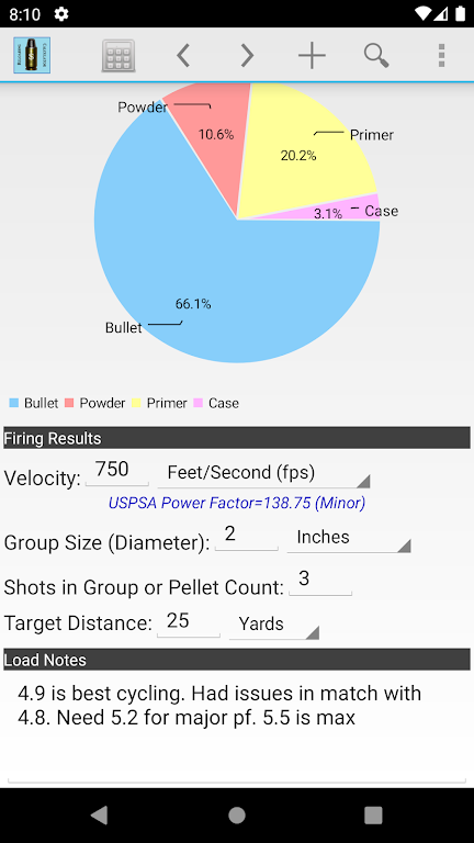 Reloading Calculator - Ammo ဖန်သားပြင်ဓာတ်ပုံ 2