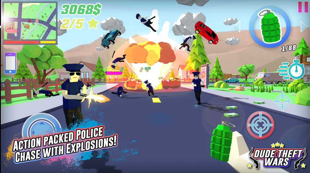 Dude Theft Wars Mod Ảnh chụp màn hình 0