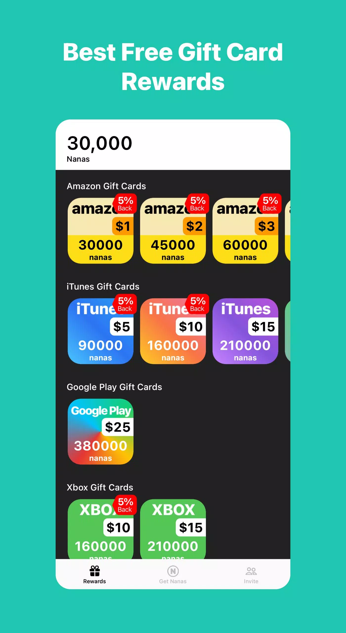 AppNana: Gift Cards Rewards Screenshot 0