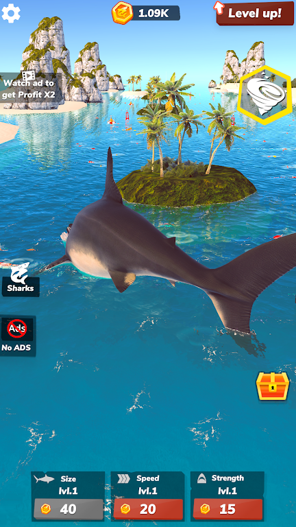 Idle Shark 2-Mega Tycoon Game 螢幕截圖 2