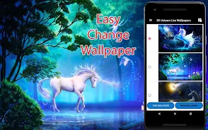 Unicorn Live Wallpapers Schermafbeelding 0