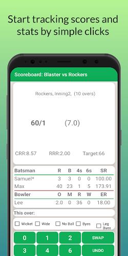 Cricket: Local match scorebook Capture d'écran 2