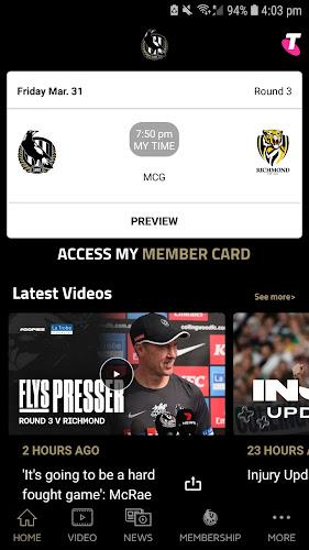 Collingwood Official App Ekran Görüntüsü 0