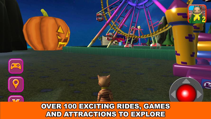 Schermata Halloween Cat Theme Park 3D 0