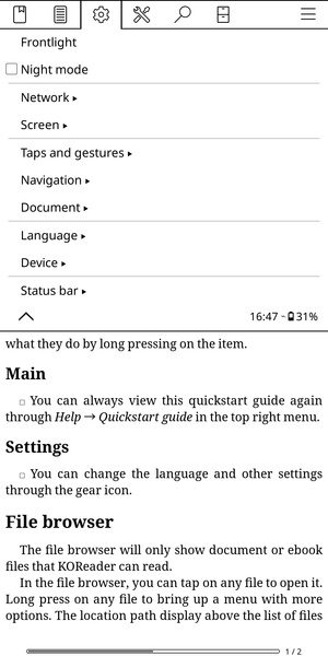 KOReader スクリーンショット 0