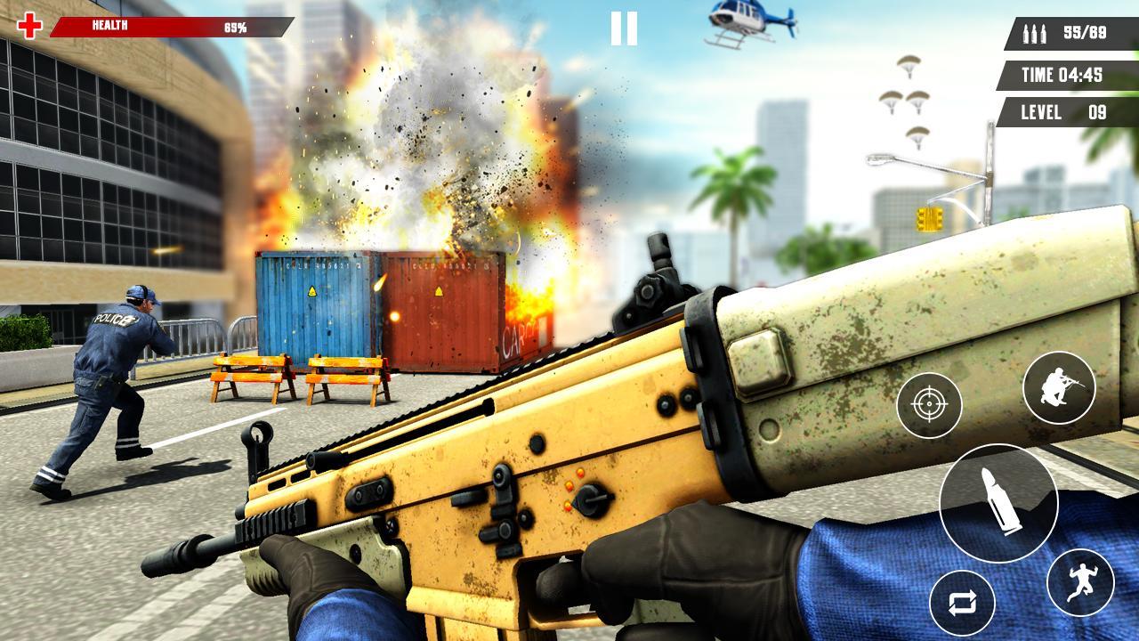 US Police Free Fire - Free Action Game Ảnh chụp màn hình 1