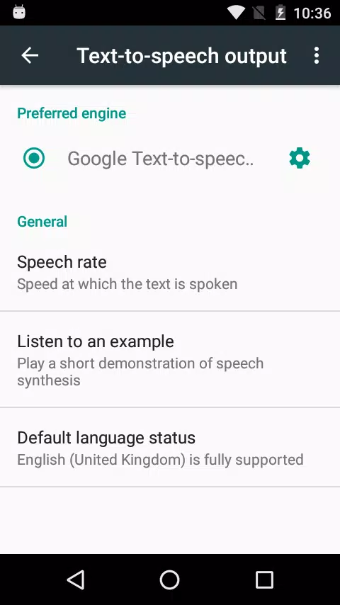 Schermata Speech Recognition & Synthesis 0