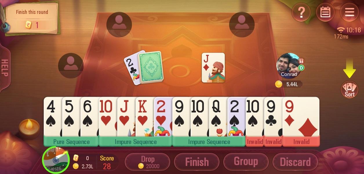 Rummy Plus - Online Indian Rummy 螢幕截圖 1