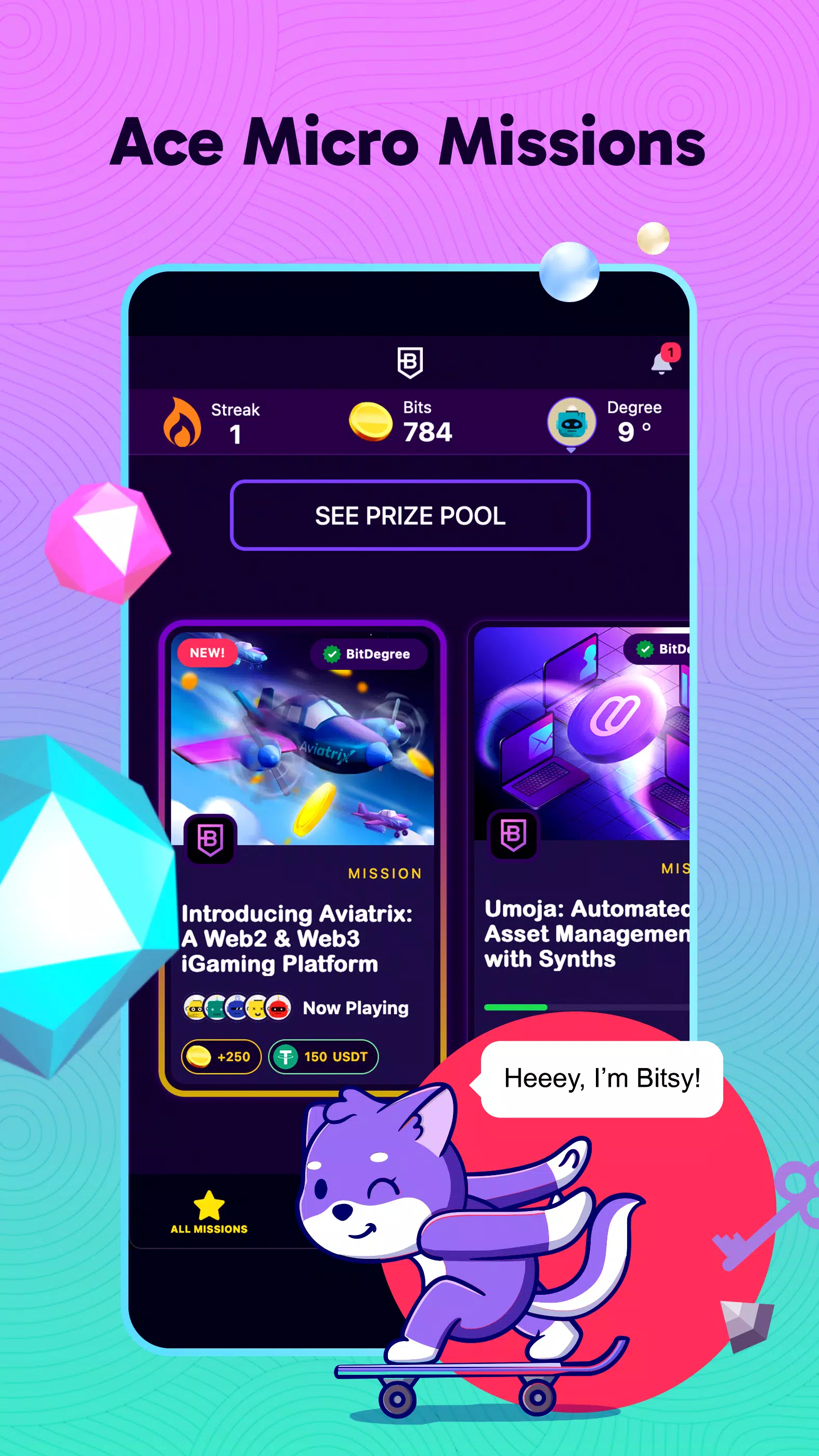 BitDegree: Play & Earn Crypto Tangkapan skrin 1