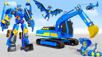 Snow Excavator Robot Car Games Zrzut ekranu 2