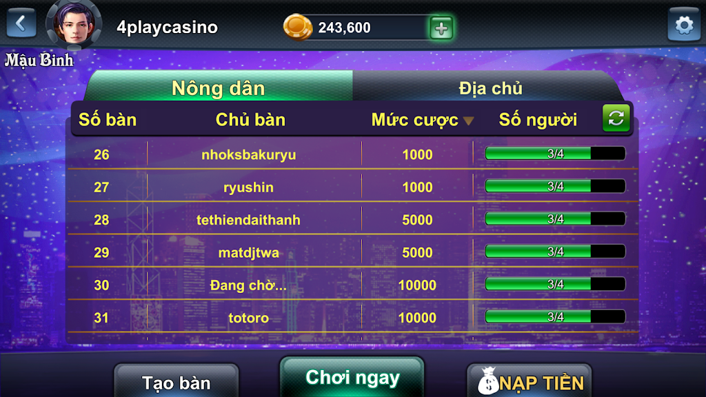 4Play - Mau Binh Online Скриншот 1