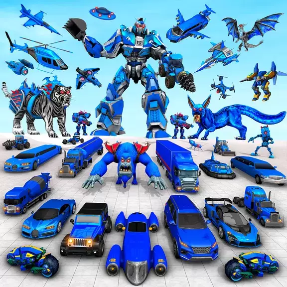 Police Tiger Robot Car Game 3d Captura de tela 0