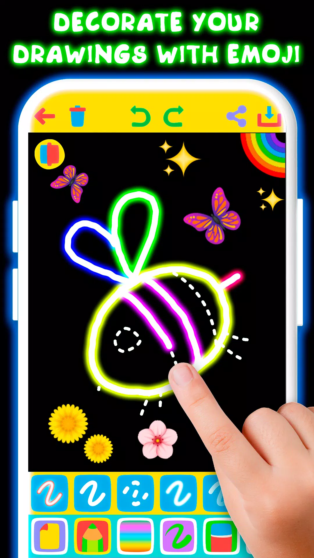 Drawing For Kids - Glow Draw ဖန်သားပြင်ဓာတ်ပုံ 2