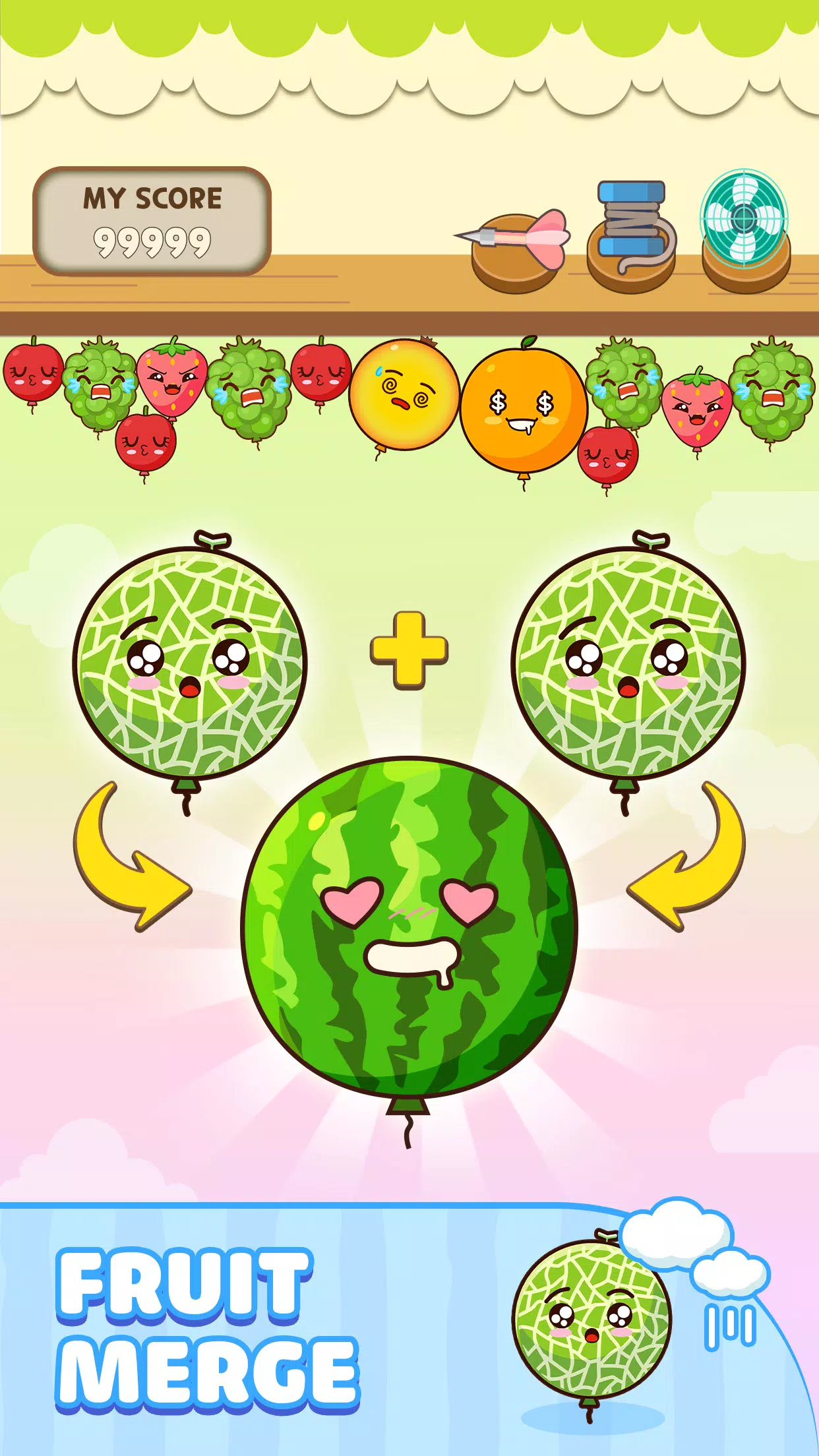 Melon Balloon: Fruit Merge ภาพหน้าจอ 0