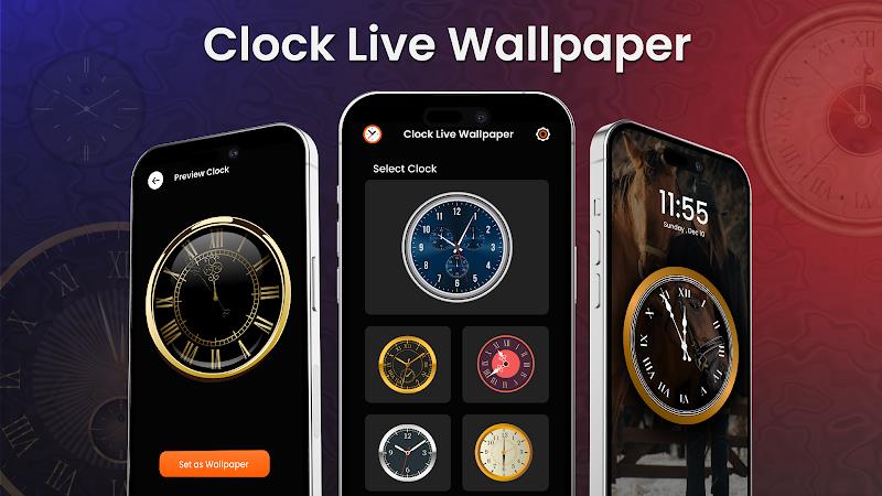 Analog Clock Wallpaper：3DClock Скриншот 1