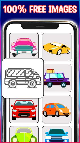 Cars Pixel Art Color by Number スクリーンショット 0