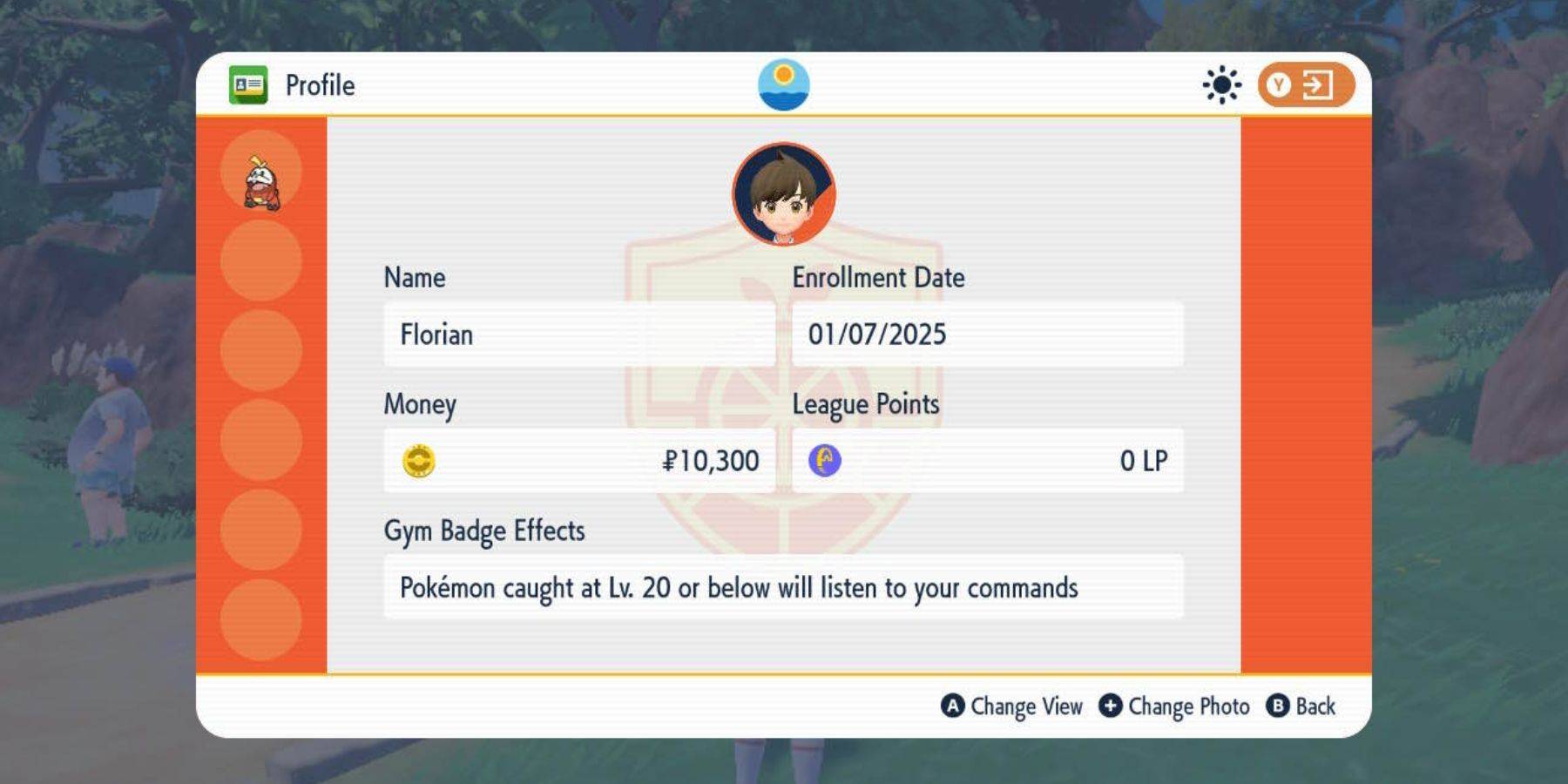 Trainer Card showing obedience level