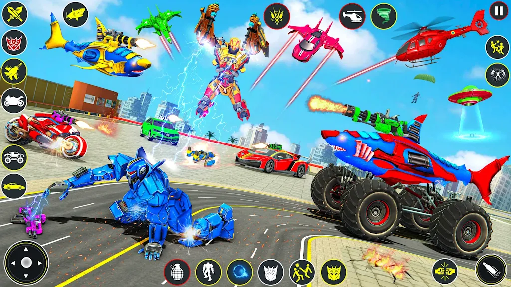 Monster Truck Robot Shark Game ภาพหน้าจอ 1