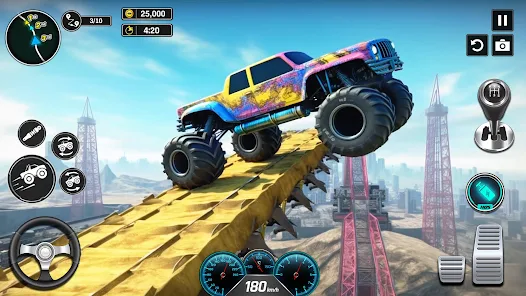 Monster Truck Mega Ramp - Extreme Stunts GT Racing Tangkapan skrin 1