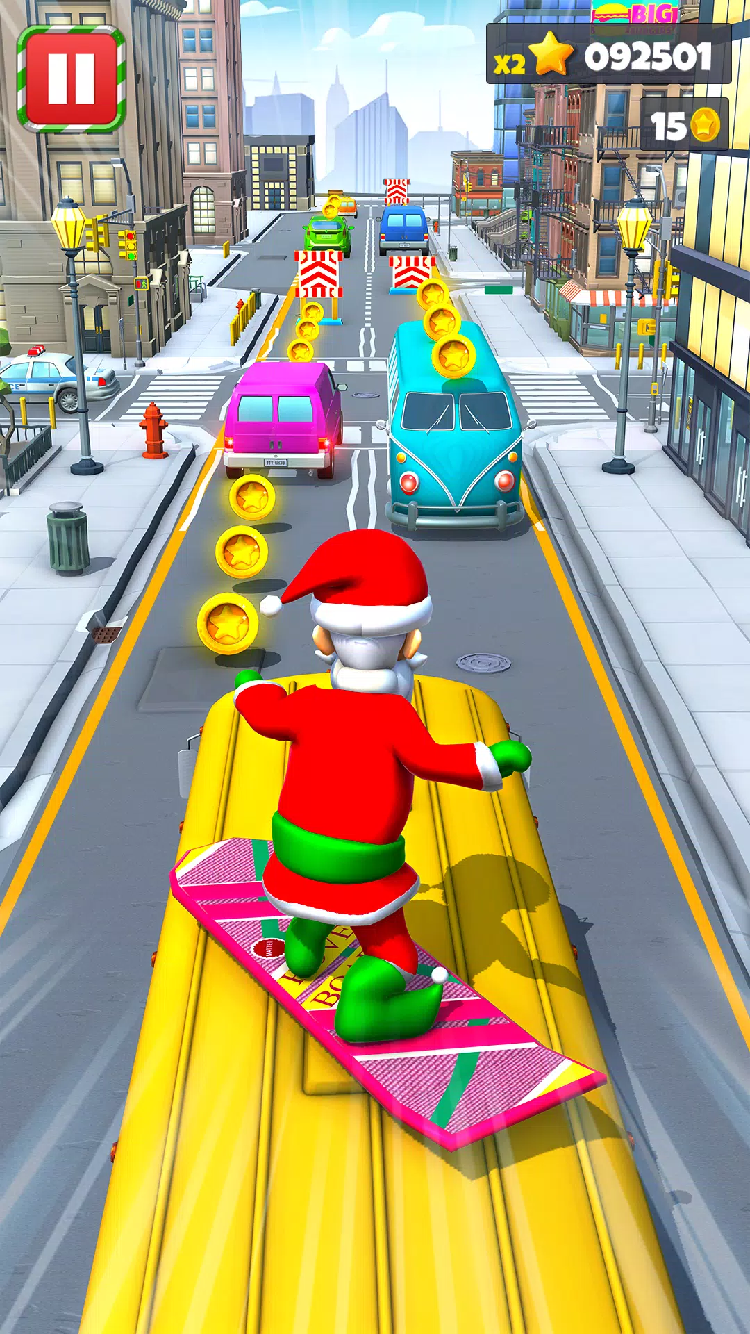 Xmas Santa Surfer Running Game Screenshot 0