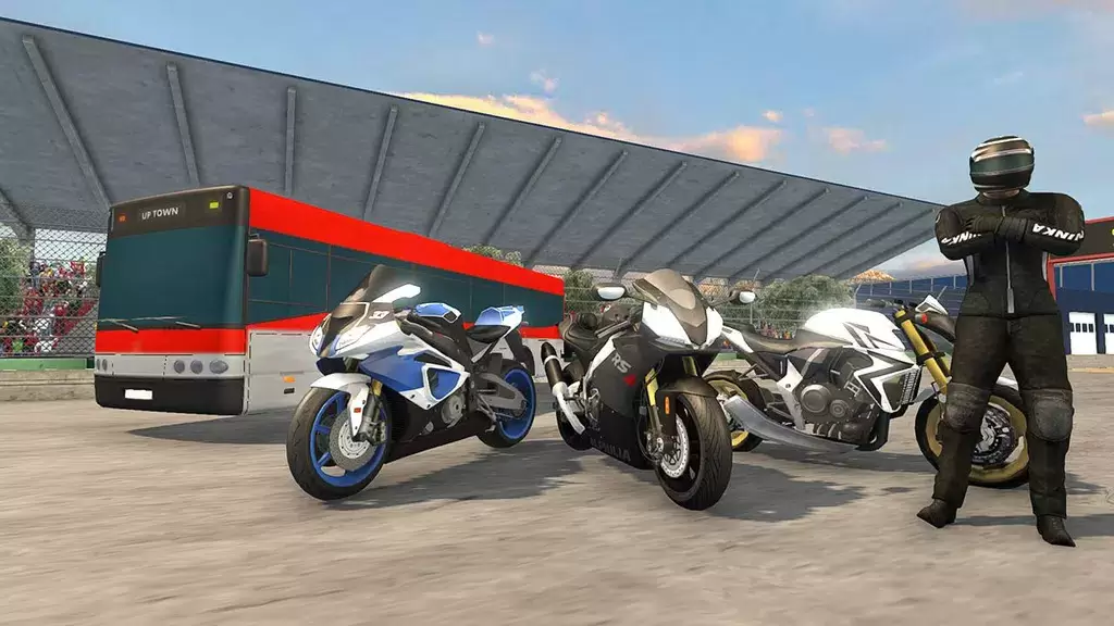 Bike VS Bus Racing Games ဖန်သားပြင်ဓာတ်ပုံ 1