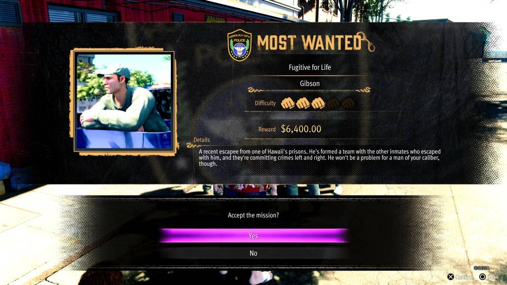 A tela de recompensa para obter fundos rapidamente como um dragão: pirata yakuza no Havaí