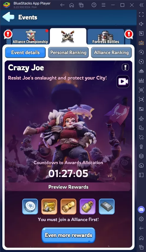 Whiteout Survival: Mejora tu clasificación de Crazy Joe.