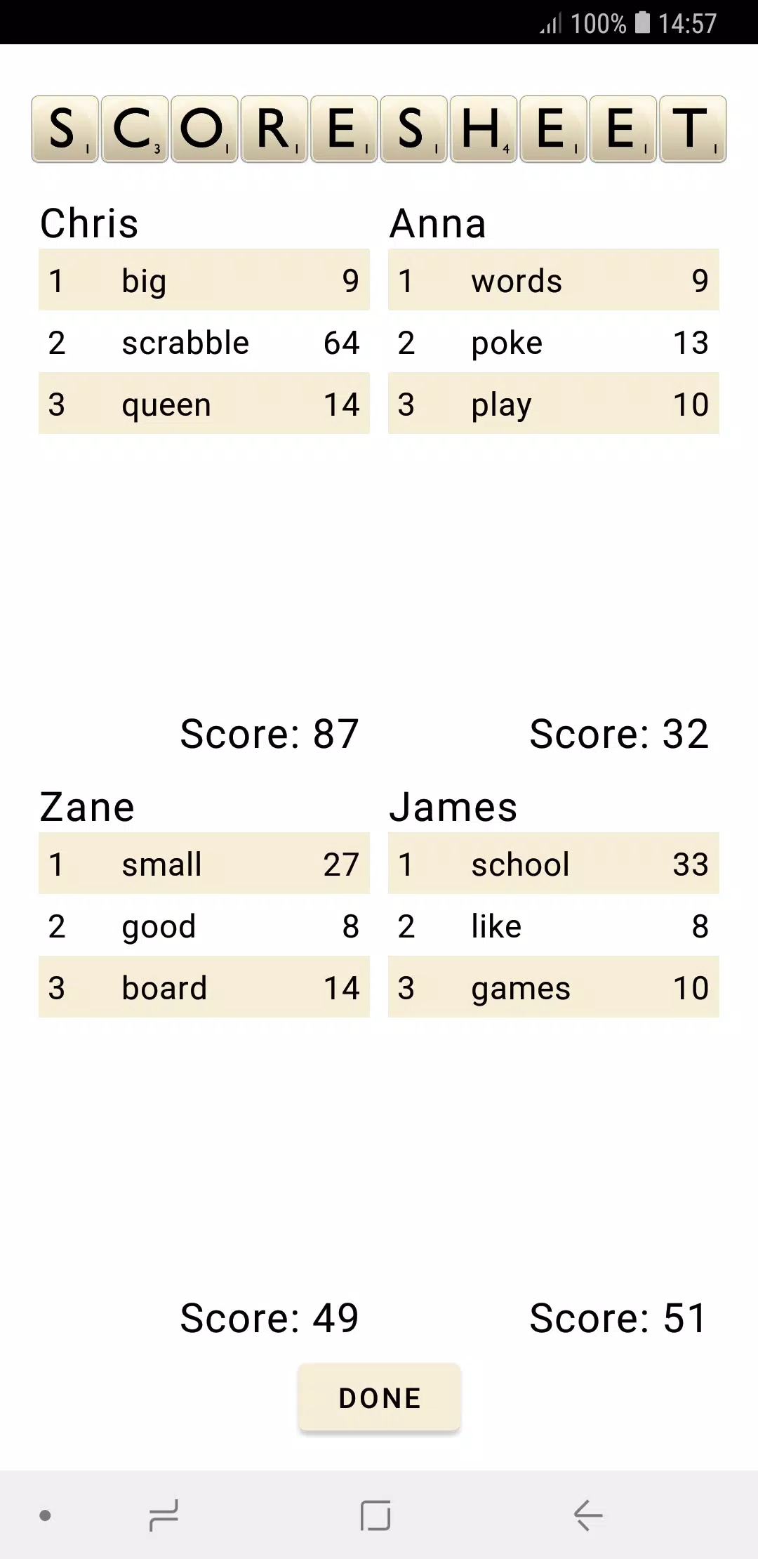 Scrabble Score应用截图第3张