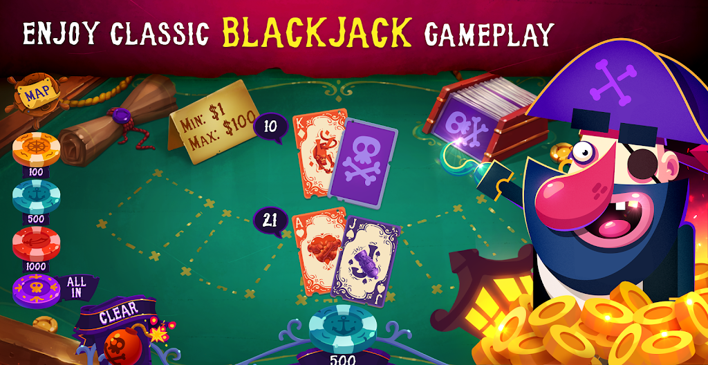 Pirates: Blackjack Free 21 ⚓ স্ক্রিনশট 0