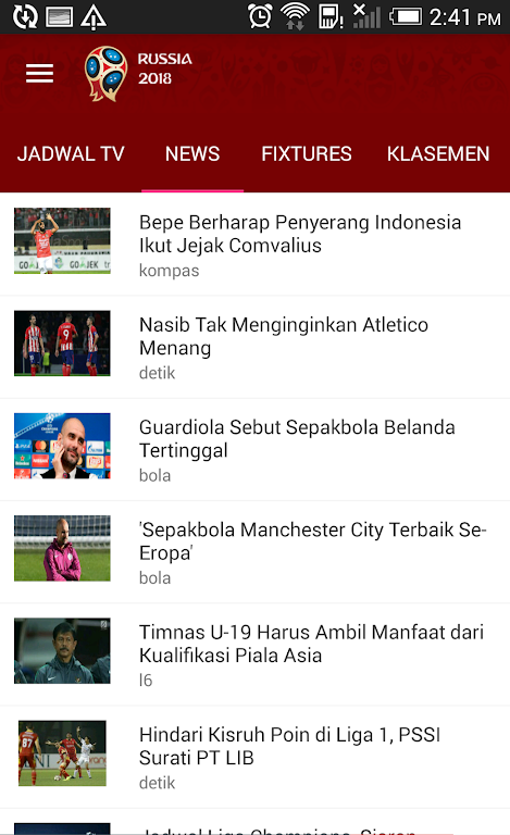 Jadwal Siaran Langsung ဖန်သားပြင်ဓာတ်ပုံ 1
