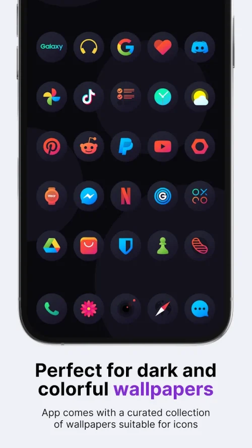 Hera Dark: Circle Icon Pack স্ক্রিনশট 1