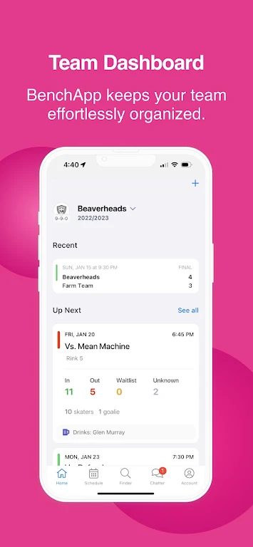 BenchApp - Sports Team Manager Zrzut ekranu 1
