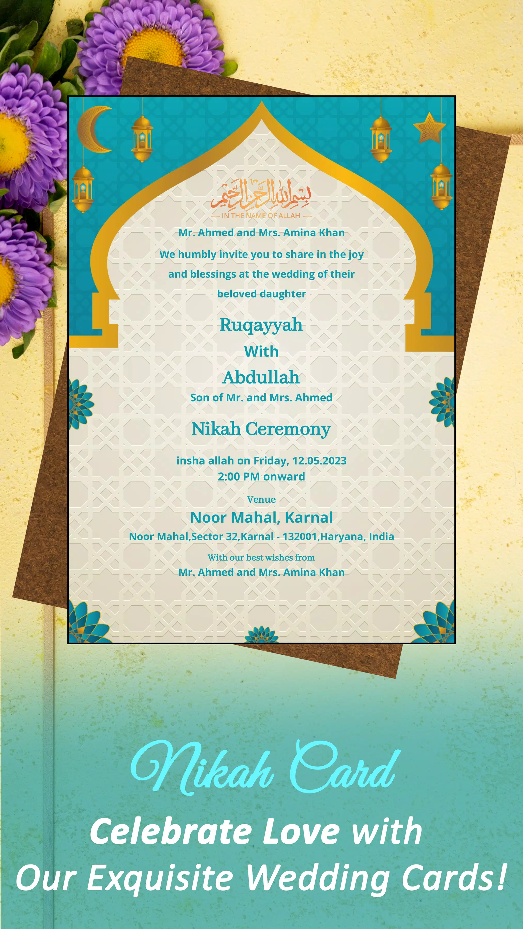 Muslim Wedding Card Maker Captura de pantalla 1