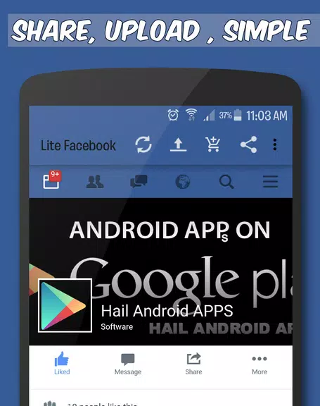 Faster Social Lite ဖန်သားပြင်ဓာတ်ပုံ 1